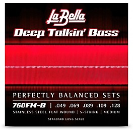 La Bella 760FM-B Deep Talkin' Bass Stainless Steel Flat Wound 5-String Bass Strings Medium (49 - 128)