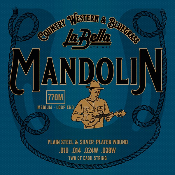 La Bella Silver-Plated Mandolin Strings - Medium (10-38)