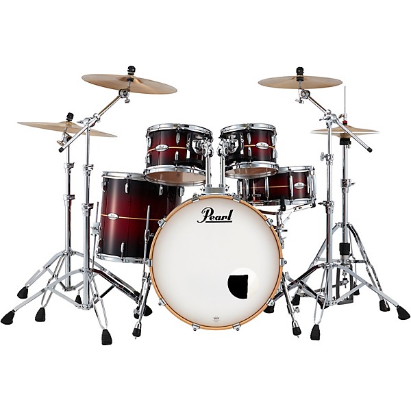 Pearl Professional Maple 4-Piece Shell Pack with 22" Bass Drum Redburst Stripe