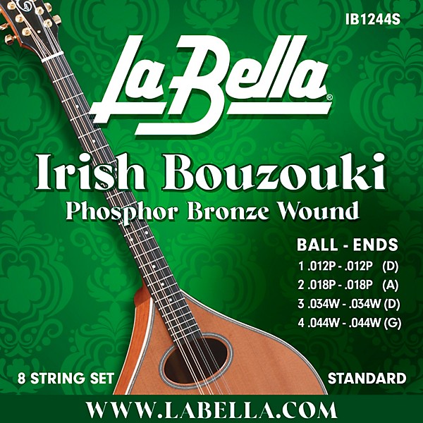 La Bella IB Irish Bouzouki 8-String Set Standard (12 - 44)
