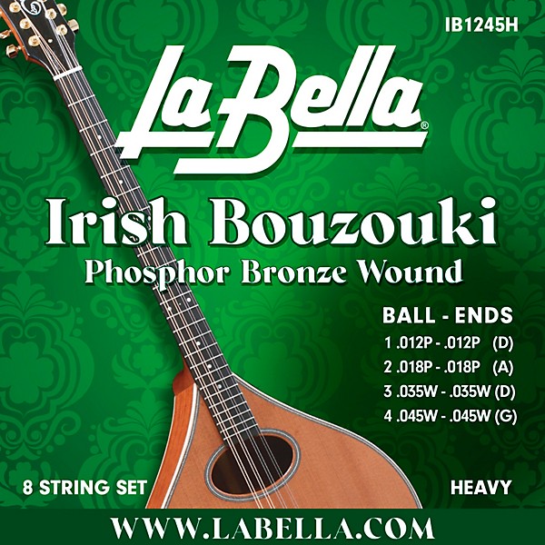 La Bella IB Irish Bouzouki 8-String Set Heavy (12 - 45)