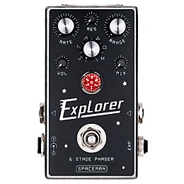 Spaceman Effects Explorer 6 Stage Phaser Effects Pedal Silver Standard