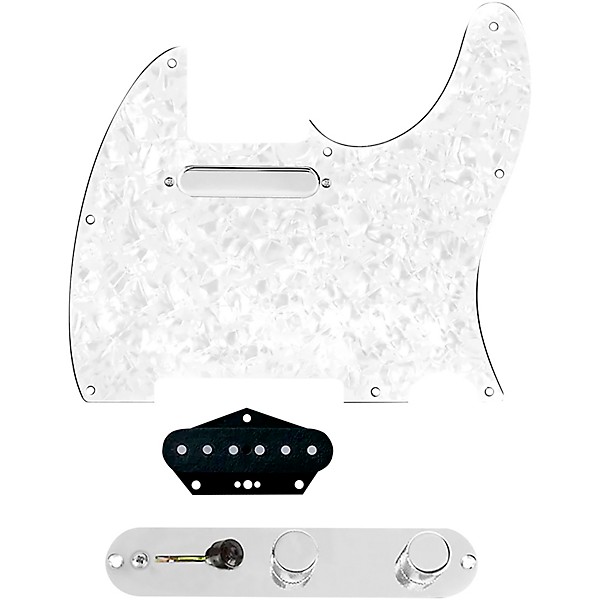 920d Custom Texas Grit Loaded Pickguard for Tele With T4W-C Control Plate White Pearl