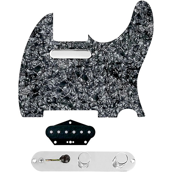 920D Custom Texas Grit Loaded Pickguard for Tele With T4W-C Control Plate Black Pearl