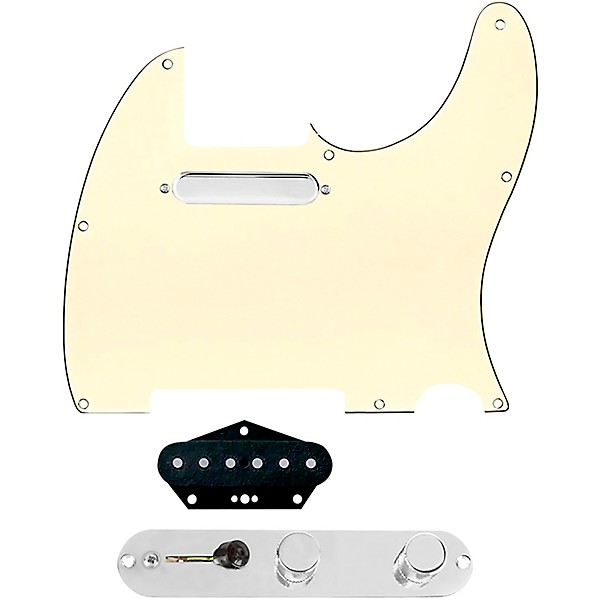 920d Custom Texas Grit Loaded Pickguard for Tele With T4W-C Control Plate Aged White