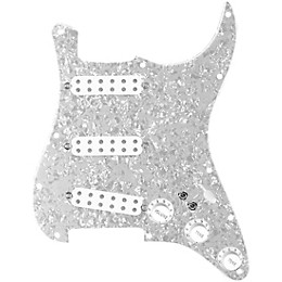 920D Custom Polyphonic Loaded Pickguard for Strat With White Pickups and Knobs and S7W-2T Wiring Harness White Pearl