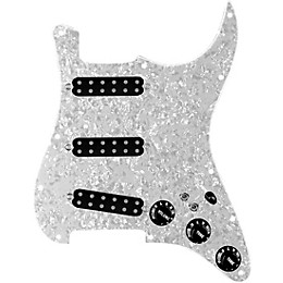 920d Custom Polyphonic Loaded Pickguard for Strat With Black Pickups and Knobs and S7W-2T Wiring Harness White Pearl