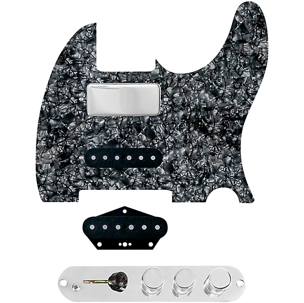 920d Custom Mason-Style Loaded Pickguard for Nashville Tele With TMAS-C Control Plate Black Pearl