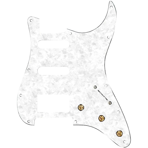 920d Custom HSS Pre-Wired Pickguard for Strat With S5W-HSS-PP Wiring Harness White Pearl