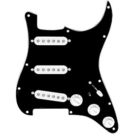 920d Custom "DG" Loaded Pickguard With White Pickups and Knobs and S7W-MT Wiring Harness For Stratocasters Black