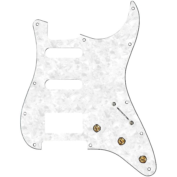 920d Custom HSS Pre-Wired Pickguard for Strat With S7W-HSS-PP Wiring Harness White Pearl
