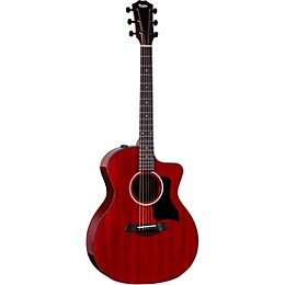 Taylor 224ce Mahogany Special-Edition Grand Auditorium Acoustic-Electric Guitar Trans Red