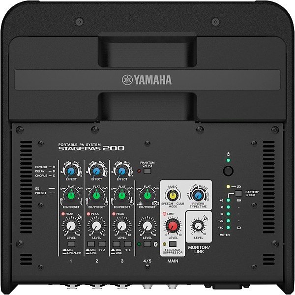 Open Box Yamaha STAGEPAS 200BTR Portable 8" Battery Powered PA with 5-Input Mixer Level 2  197881113025