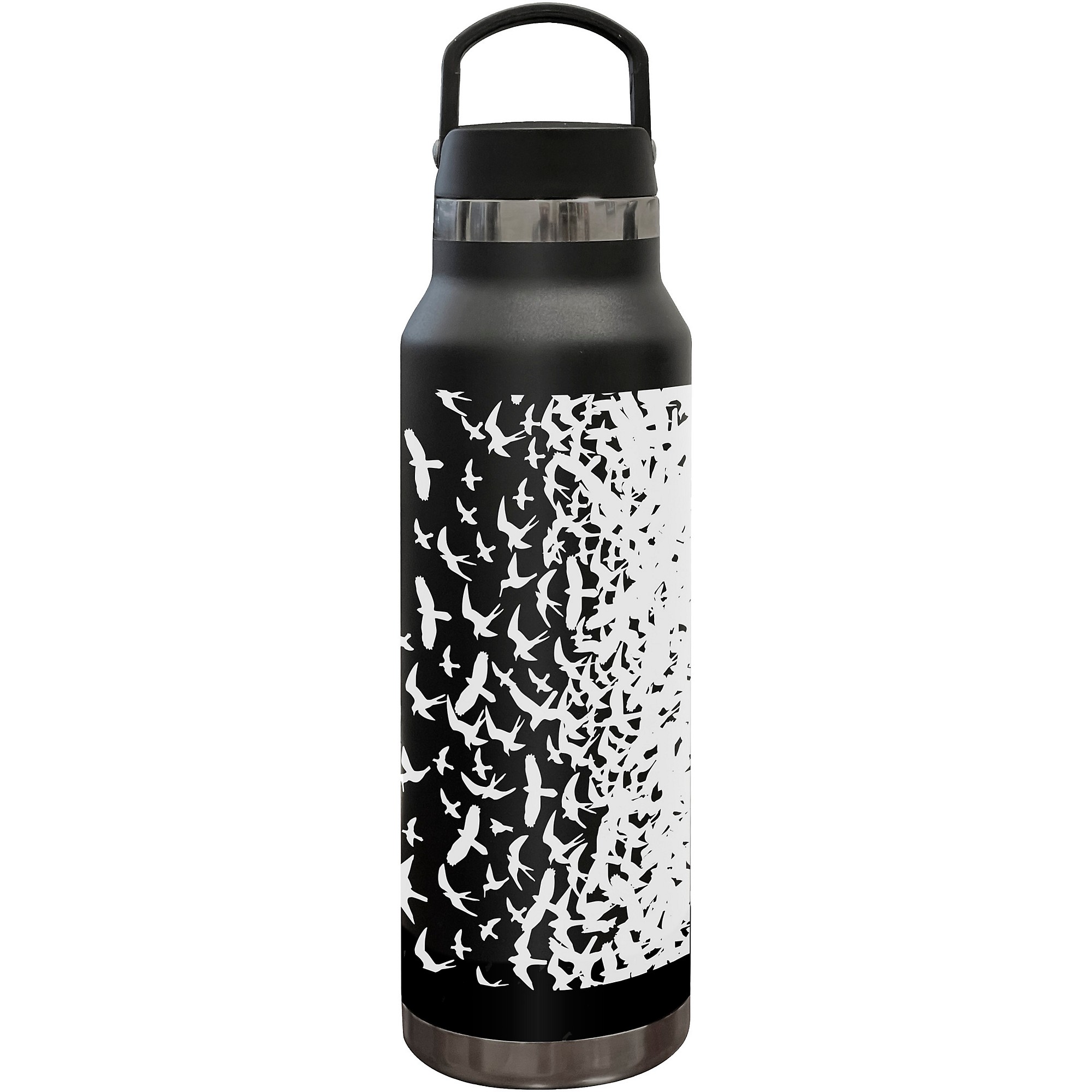 PRS Reusable Water Bottle, Birds Swarm, Black | Guitar Center