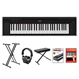 Yamaha Piaggero NP-15 61-Key Port... Yamaha Piaggero NP-15 61-Key Portable Keyboard With Power Adapter Black Beginner Package