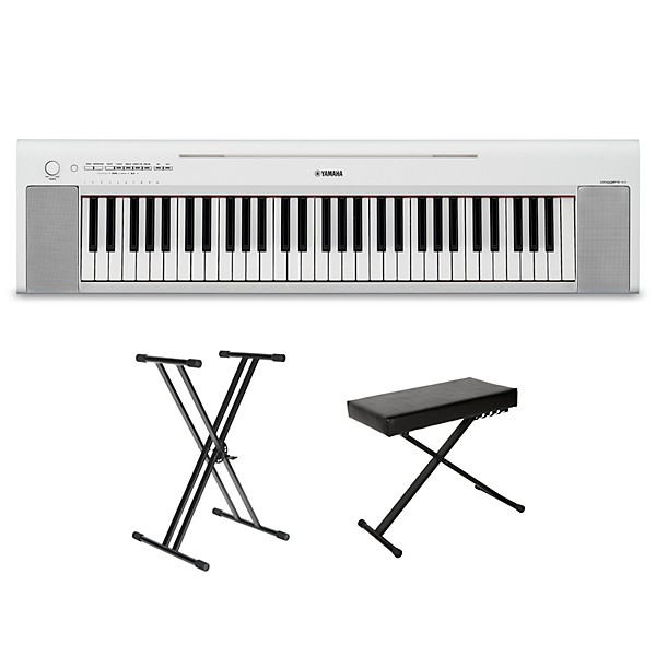 Yamaha Piaggero NP-15 61-Key Portable Keyboard With Power Adapter White Essentials Package