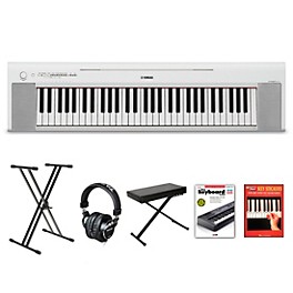 Yamaha Piaggero NP-15 61-Key Port... Yamaha Piaggero NP-15 61-Key Portable Keyboard With Power Adapter White Beginner Package