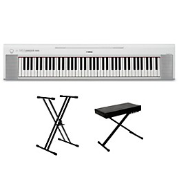 Yamaha Piaggero NP-35 76-Key Portable Keyboard With Power Adapter White Essentials Package