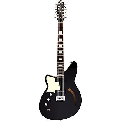 Reverend Airwave 12 Left Handed Semi-Hollow 12-String Electric Guitar Midnight Black for sale