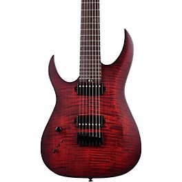 Schecter Guitar Research Sunset 7-String Extreme Left-Handed Electric Guitar Scarlet Burst