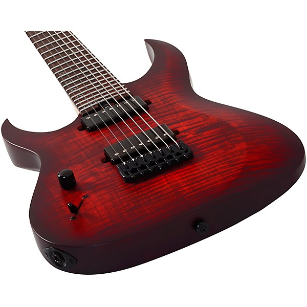 Schecter Guitar Research Sunset 7-String Extreme Left-Handed Electric Guitar Scarlet Burst
