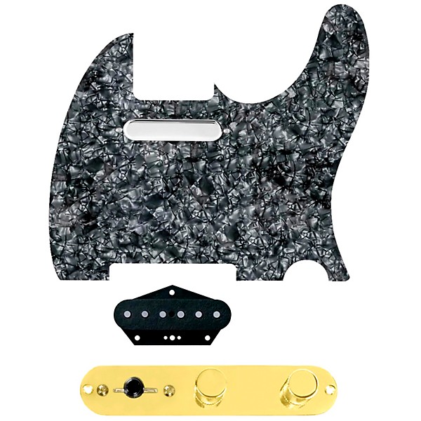 920d Custom Texas Vintage Loaded Pickguard for Tele With T3W-G Control Plate Black Pearl