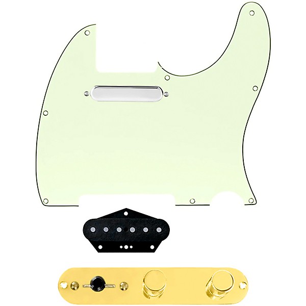920D Custom Texas Grit Loaded Pickguard for Tele With T3W-G Control Plate Mint Green