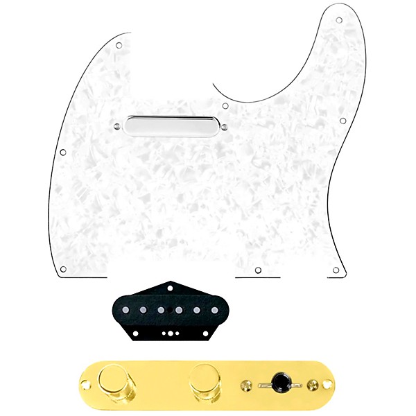 920d Custom Texas Vintage Loaded Pickguard for Tele With T4W-REV-G Control Plate White Pearl
