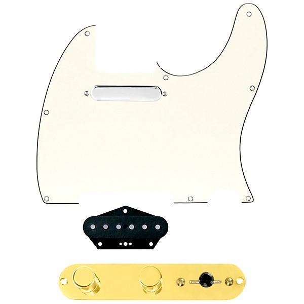 920d Custom Texas Vintage Loaded Pickguard for Tele With T4W-REV-G Control Plate Parchment