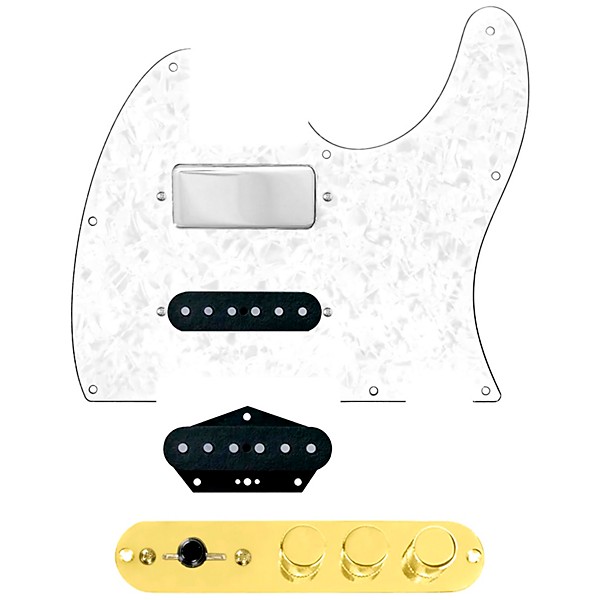 920d Custom Mason Style Loaded Pickguard for Nashville Tele With TMAS-G Control Plate White Pearl