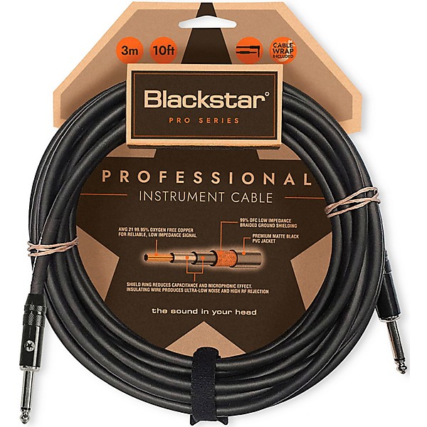 Blackstar Professional Straight to Straight Cable 10 ft. Black