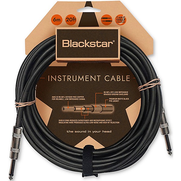 Blackstar Standard Straight to Straight Cable 20 ft. Black