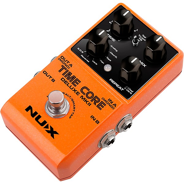NUX Time Core Deluxe MKII with 7 Different Delays, Phrase Looper and Tap Tempo Effects Pedal Orange