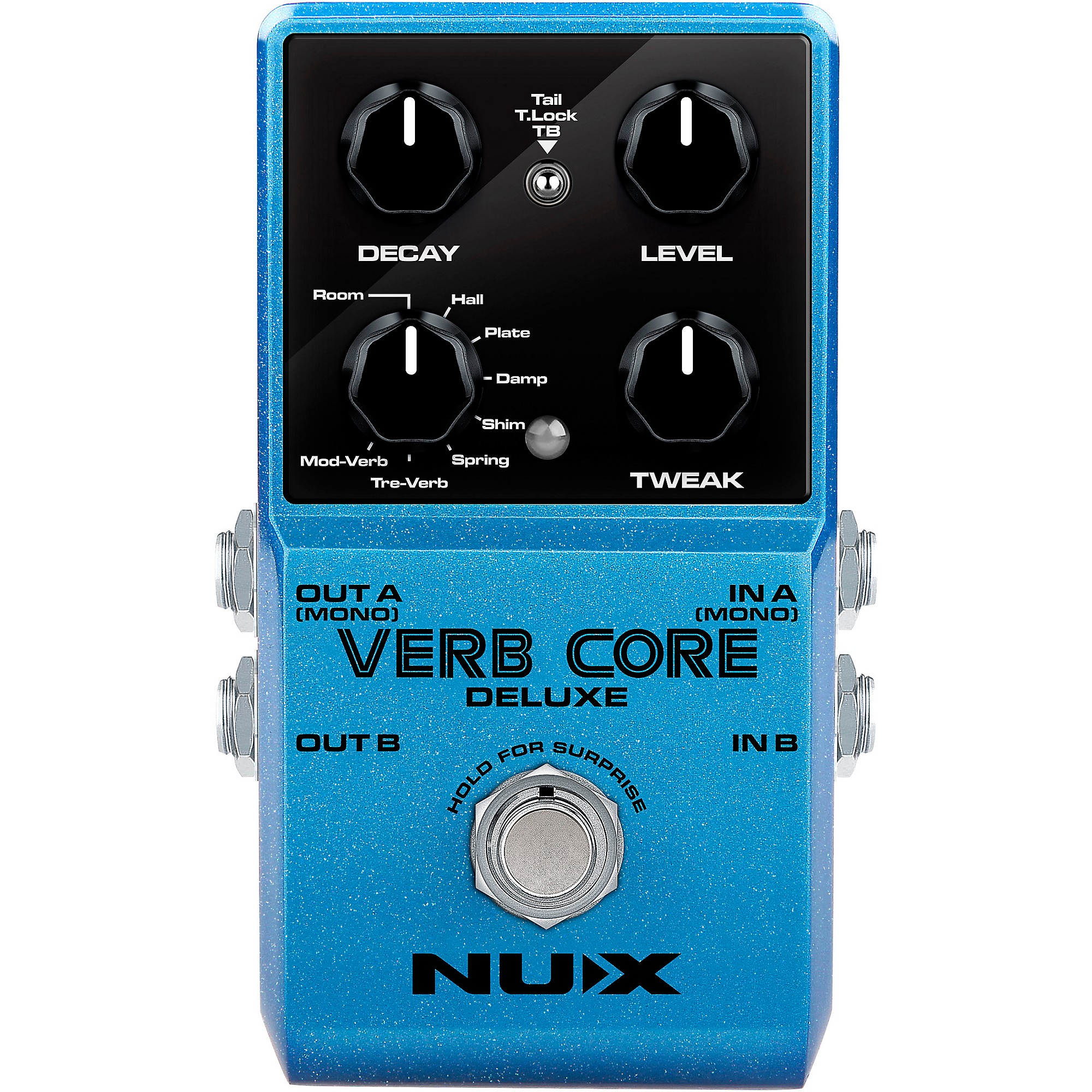 NUX Verb Core Deluxe with 8 Different Reverbs and Freeze Effects Pedal Blue