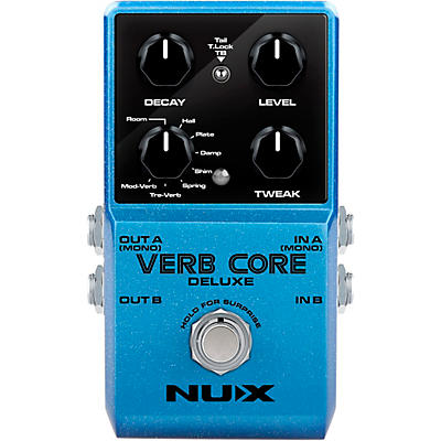 Nux Verb Core Deluxe With 8 Different Reverbs And Freeze Effects Pedal Blue for sale