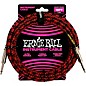 Ernie Ball Braided Straight to Straight Instrument Cable, 2-Pack 18 ft. Red/Black