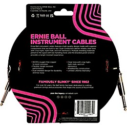Ernie Ball Braided Straight to Straight Instrument Cable, 2-Pack 18 ft. Red/Black
