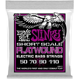 Ernie Ball Power Slinky Flatwound Short Scale Electric Bass Strings (50 - 110)