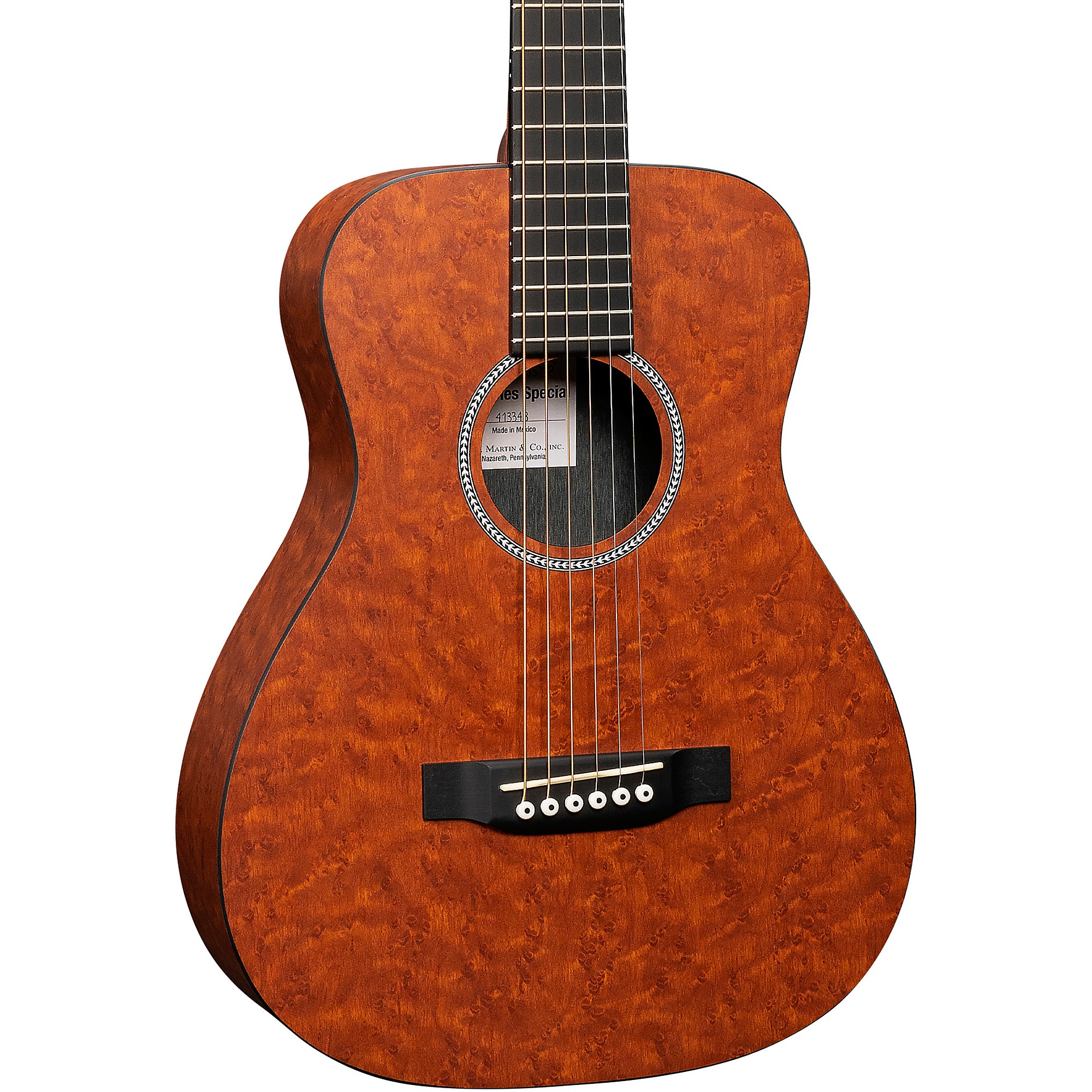 Martin Special Birdseye HPL X Series LX Little Martin Acoustic Guitar Cognac