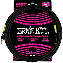 Ernie Ball Headphone Extension Cable 3.5mm to 3.5mm 20 ft... Ernie Ball Headphone Extension Cable 3.5mm to 3.5mm 10 ft. Black