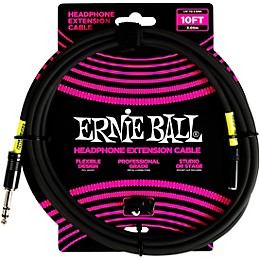 Ernie Ball Headphone Extension Cable 1/4 to 3.5 mm 10 ft. Black