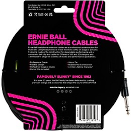 Ernie Ball Headphone Extension Cable 1/4 to 3.5 mm 10 ft. Black