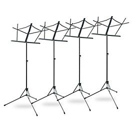 Musician's Gear Folding Music Stand, 4-Pack Black