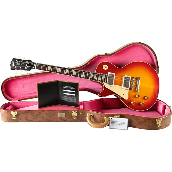 Gibson Custom 1958 Les Paul Standard Reissue VOS Left-Handed Electric Guitar Washed Cherry Sunburst