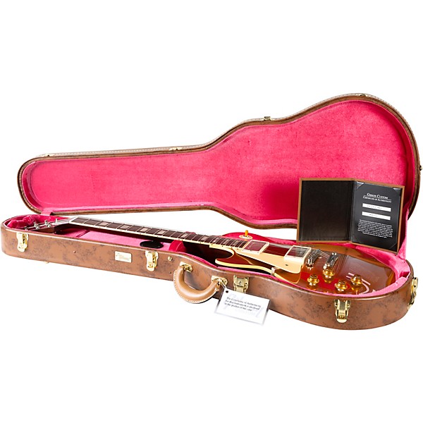 Gibson Custom 1957 Les Paul Standard Goldtop Dark Back Reissue VOS Left-Handed Electric Guitar Double Gold