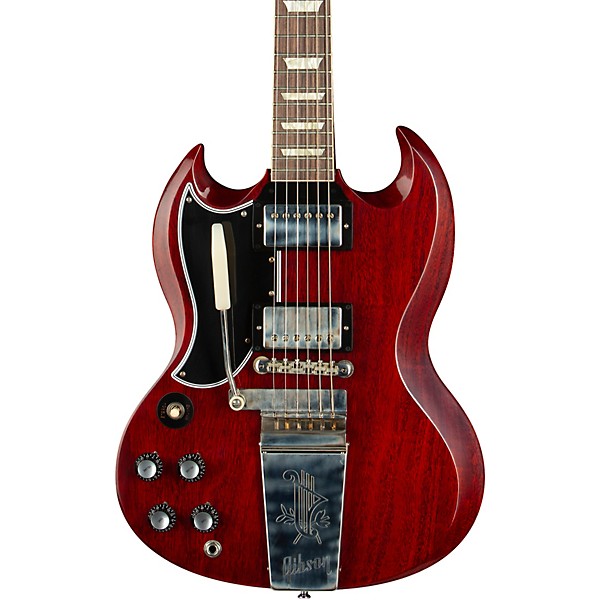 Gibson Custom 1964 SG Standard Reissue w/Maestro Vibrola VOS Left-Handed Electric Guitar Cherry Red