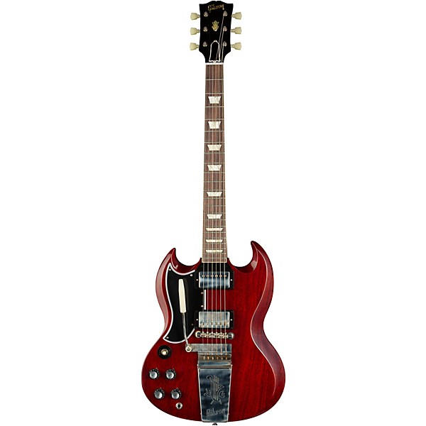 Gibson Custom 1964 SG Standard Reissue w/Maestro Vibrola VOS Left-Handed Electric Guitar Cherry Red