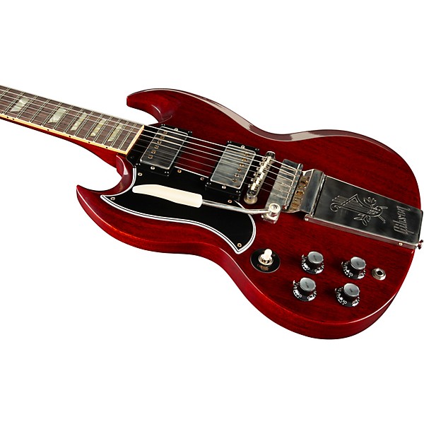 Gibson Custom 1964 SG Standard Reissue w/Maestro Vibrola VOS Left-Handed Electric Guitar Cherry Red