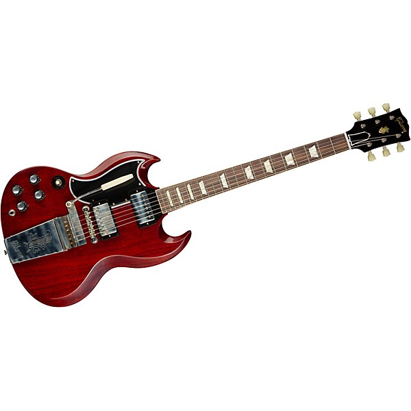 Gibson Custom 1964 SG Standard Reissue w/Maestro Vibrola VOS Left-Handed Electric Guitar Cherry Red