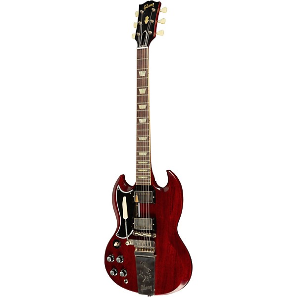 Gibson Custom 1964 SG Standard Reissue w/Maestro Vibrola VOS Left-Handed Electric Guitar Cherry Red